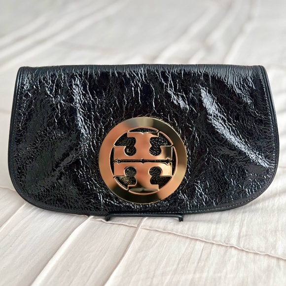 Tory Burch Oversized Metallic Leather Clutch - Picture 2 of 6